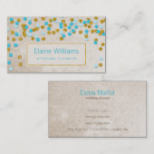 Glitzer gold blauer Konfetti moderne Visitenkarten Visitenkarte (Vorne/Hinten)