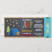 Glitzer Gold Blue Blackboard Ticket Einladung (Vorderseite)