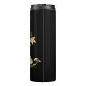 Glitzer Gold Blühe Schmetterling Personalisiert Thermosbecher (Rückseite)