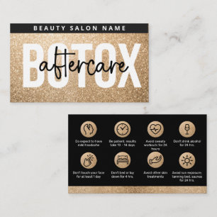 Glitzer Gold Botox Filler Instruction Aftercare  Visitenkarte