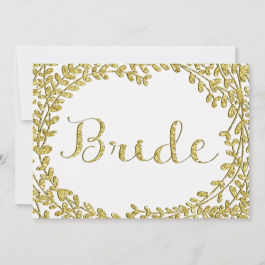 Glitzer Gold Bride Sign (Rückseite)