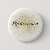 Glitzer Gold Bridesmaid Button (Vorderseite)