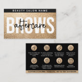 Glitzer Gold Brows Aftercare PMU Knochenanleitung Visitenkarte (Vorne/Hinten)