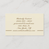 Glitzer Gold Butterfly Swirl Dekorativ Visitenkarte (Rückseite)