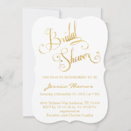 Glitzer Gold Calligraphy Bridal Dusche Einladung