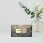 Glitzer Gold Confetti | Gold gegossene Metallic Visitenkarte (Stehend Vorderseite)