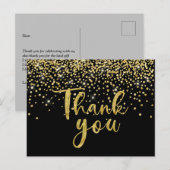 Glitzer gold Dankeschön Karte (Vorne/Hinten)