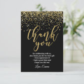Glitzer gold Dankeschön Karte (Stehend Vorderseite)