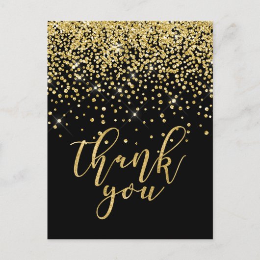Glitzer gold Dankeschön Karte (Vorderseite)