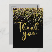 Glitzer gold Dankeschön Karte (Vorne/Hinten)