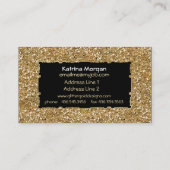 Glitzer Gold Elegante Business Cards Visitenkarte (Rückseite)