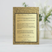 Glitzer Gold Erinnerung Einladung RSVP Card Hochze (Stehend Vorderseite)
