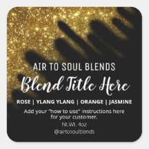 Glitzer Gold Essential Oil Blend Labels