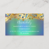 Glitzer Gold Event Planner Stylist Blue Green Visitenkarte (Rückseite)