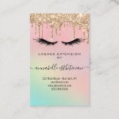 Glitzer Gold Eyelash Extension Client Record Visitenkarte (Vorderseite)