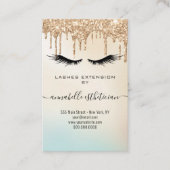 Glitzer Gold Eyelash Extension Client Record Visitenkarte (Vorderseite)