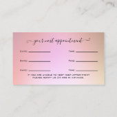 Glitzer Gold Eyelash Extension Ernennung Visitenkarte (Rückseite)