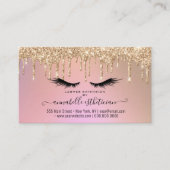 Glitzer Gold Eyelash Extension Ernennung Visitenkarte (Vorderseite)