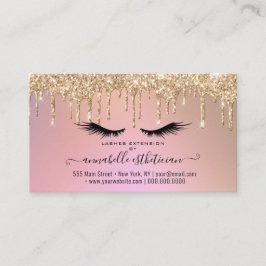 Glitzer Gold Eyelash Extension Ernennung Visitenkarte