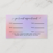 Glitzer Gold Eyelash Extension Ernennung Visitenkarte (Rückseite)