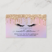 Glitzer Gold Eyelash Extension Ernennung Visitenkarte (Vorderseite)