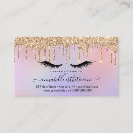 Glitzer Gold Eyelash Extension Ernennung Visitenkarte