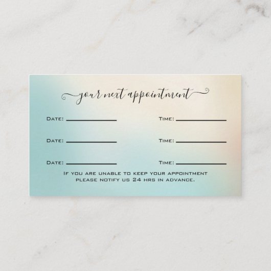 Glitzer Gold Eyelash Verlängerung Ernennung Visitenkarte (Rückseite)