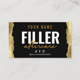 Glitzer Gold Filler Anleitung Aftercare Card Visitenkarte