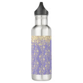 Glitzer Gold Floral on Lavender Personalize Edelstahlflasche (Links)