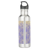 Glitzer Gold Floral on Lavender Personalize Edelstahlflasche (Rückseite)