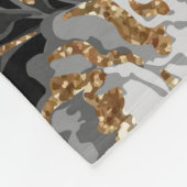 Glitzer Gold Floral: Sparkle Vintag. Fleecedecke (Ecke)