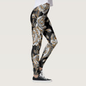 Glitzer Gold Floral: Sparkle Vintag. Leggings (Rechts)