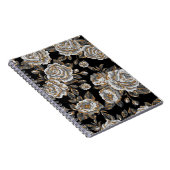 Glitzer Gold Floral: Sparkle Vintag. Notizblock (Rechte Seite)
