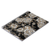 Glitzer Gold Floral: Sparkle Vintag. Notizblock (Linke Seite)
