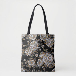 Glitzer Gold Floral: Sparkle Vintag. Tasche