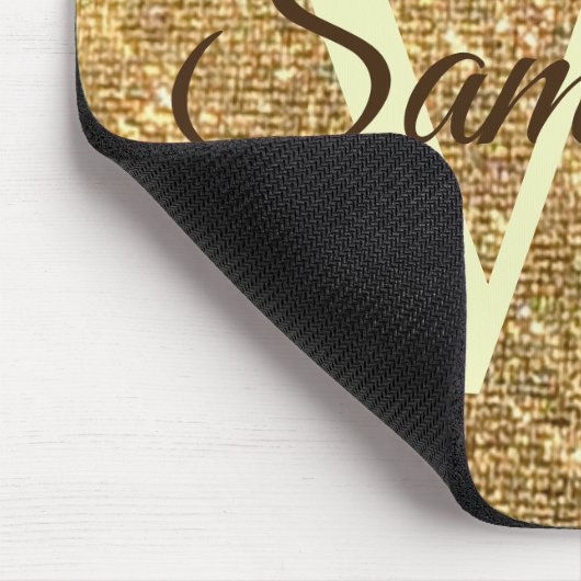 Glitzer Gold Frost Mit Monogramm Mousepad (Ecke)