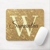 Glitzer Gold Frost Mit Monogramm Mousepad (Mit Mouse)