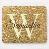 Glitzer Gold Frost Mit Monogramm Mousepad (Vorne)