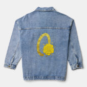 Glitzer Gold Gelbe Blütenmonogramm O Frauen Jeansjacke (Rückseite)
