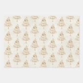 Glitzer Gold Glam Weihnachtsbaumen Geschenkpapier Set (Vorderseite)