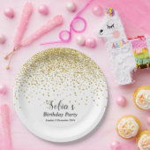 Glitzer Gold , goldenes Funkeln Pappteller (Party)