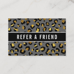 Glitzer Gold Gray Leopard Salon Referenz Kunde Visitenkarte