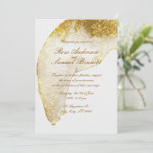Glitzer Gold Hochzeit Einladung (Stehend Vorderseite)