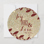 Glitzer Gold Holiday Fotokarte Einladung zur Besic (Rückseite)