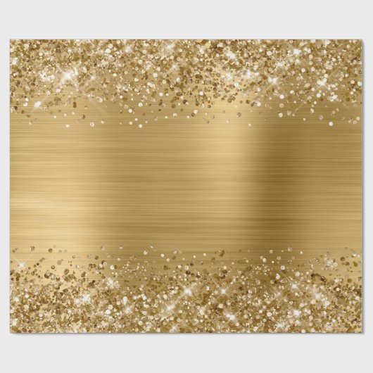 Glitzer Gold Imitate Fossil Geschenkpapier (Flach)