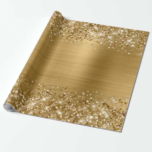 Glitzer Gold Imitate Fossil Geschenkpapier (Ungerollt)