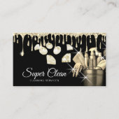 Glitzer Gold Kommerziell House Reinigungskraft Visitenkarte (Vorderseite)