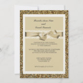 Glitzer Gold Lace Hochzeit Einladung (Vorderseite)