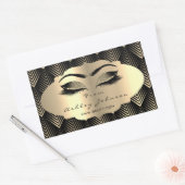 Glitzer Gold Lash Augen von Black Danke Sepia Rechteckiger Aufkleber (Umschlag)