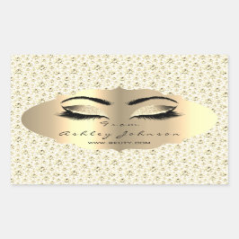 Glitzer Gold Lash Augen von White Diamond Vielen D Rechteckiger Aufkleber